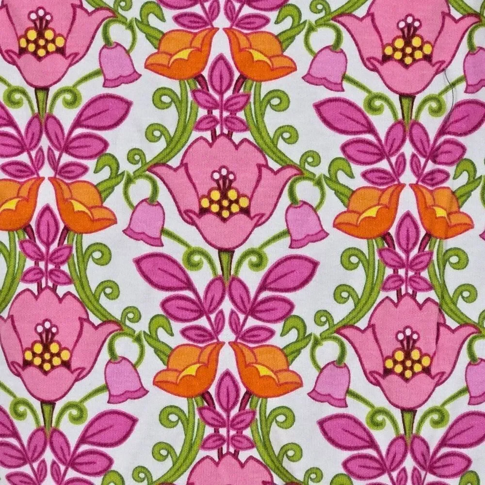 Vera Bradley Baby Footed Coverall Lilli Bell Pink Green Floral Pajama Onesie
